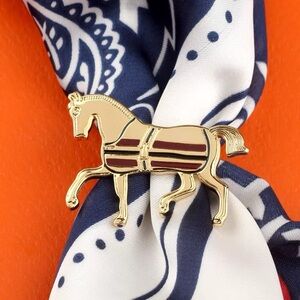 Luxury Gold/ Silver Horse Scarf Ring